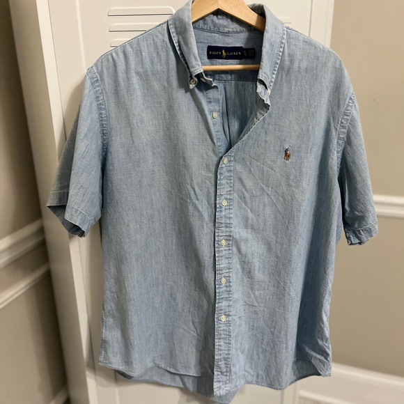 Ralph Lauren Other - Ralph Lauren Light Blue Short-Sleeve Chambray Button-Down Shirt